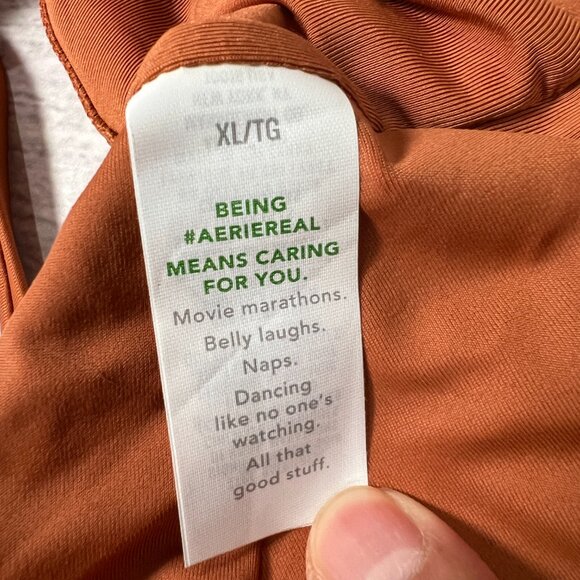 NEW Aerie Twist Scoop Bikini Top Size Medium Jupiter Brown Removable Pads NWT - Picture 5 of 5